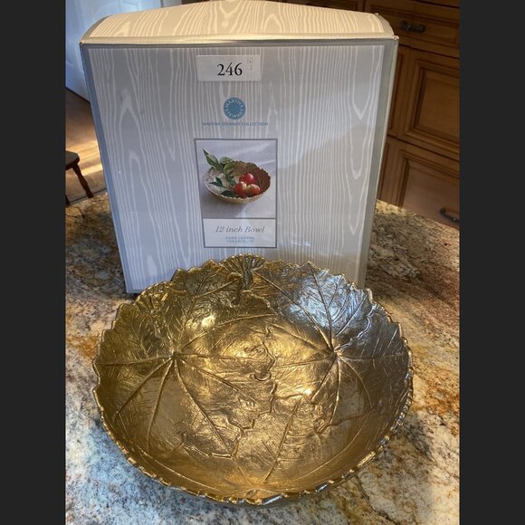 Martha Stewart 12” Park Leaves Collection Salad Bowl - Gold - Picture 11 of 12